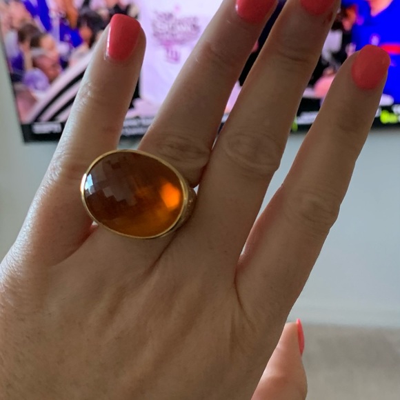 Pasquale Bruni 18 k Gold Citrine Diamond Cocktail Ring 31 gr $6500 retail - Picture 6 of 8